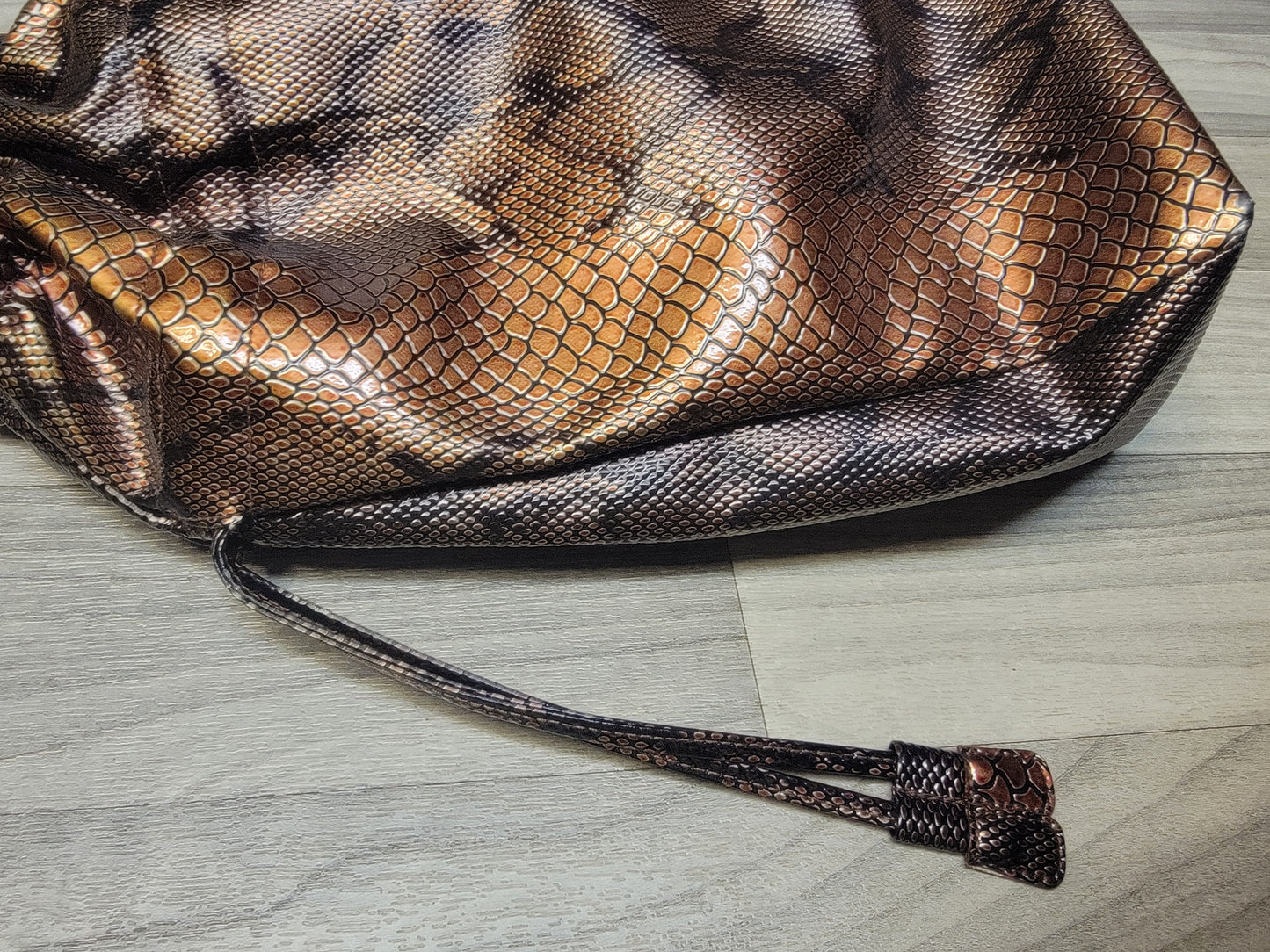 Snakeskin Print Hobo Bag