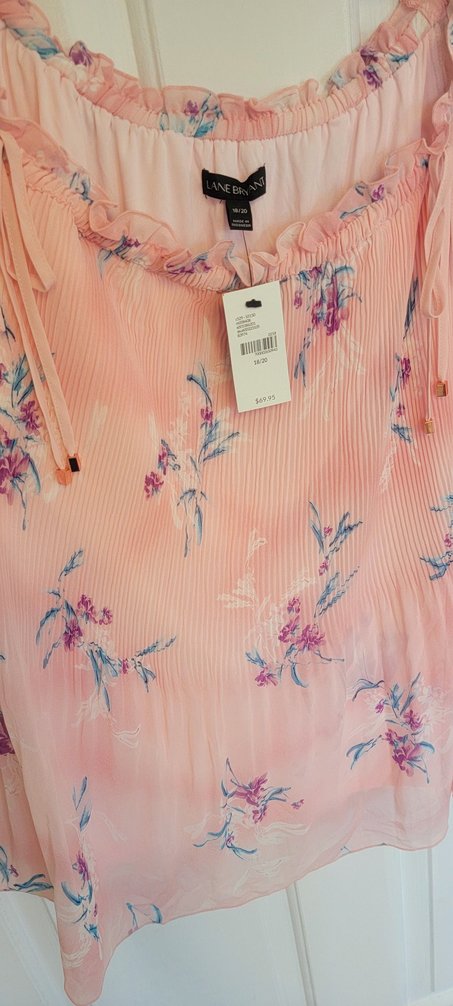 Pink Lane Bryant Accordion Style Top