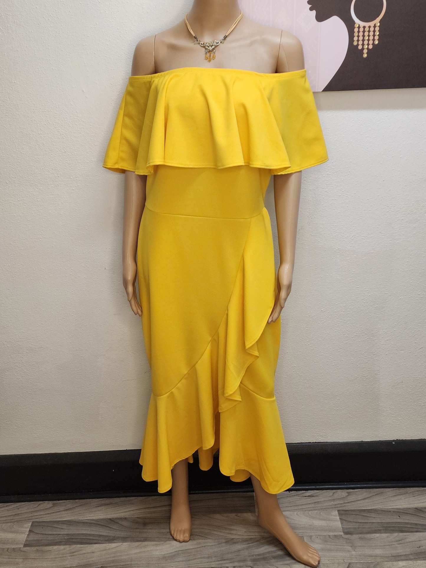 Canary Yellow Ruffle Dress