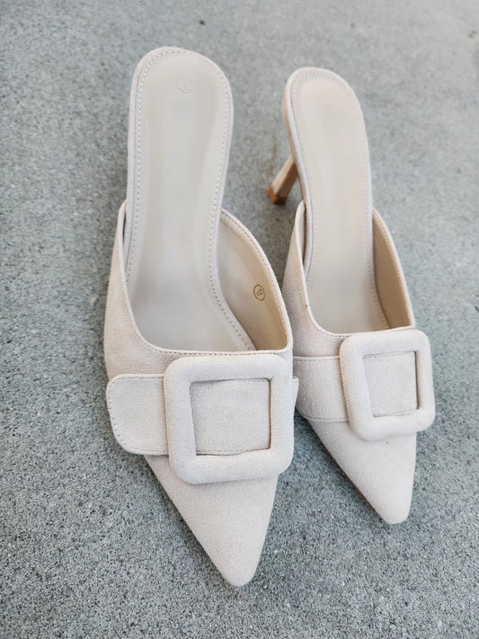 Faux Suede Mules