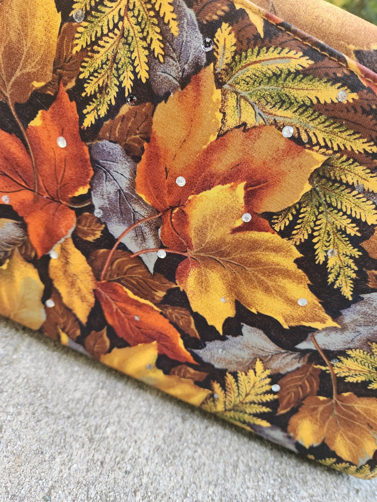 Fall Leaf Print Detail Handbag