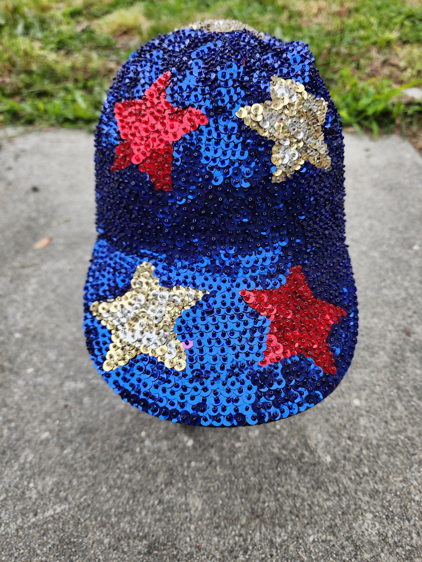 Vintage 1990s Sequins Star Baseball Hat