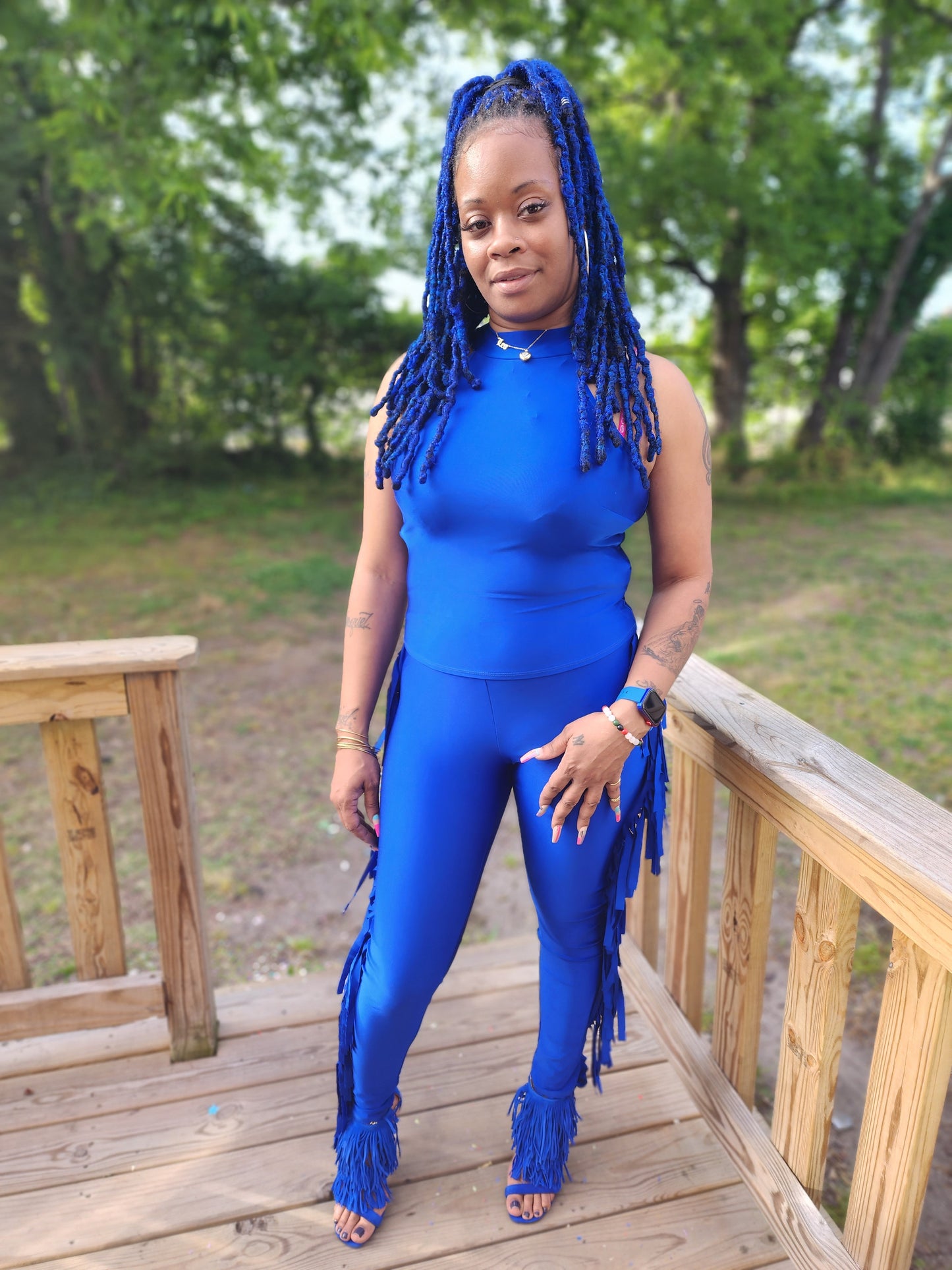 Cobalt Blue 2-Piece Pants Set