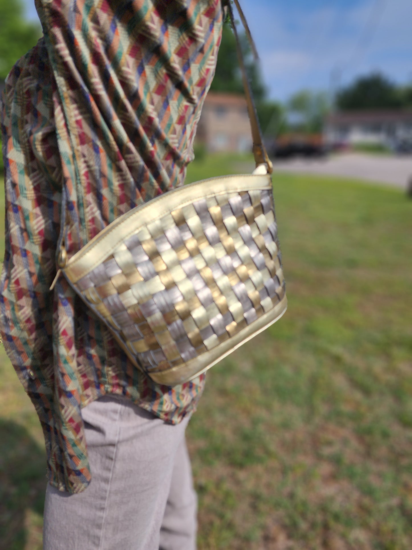 Vintage Basket Weave Handbag