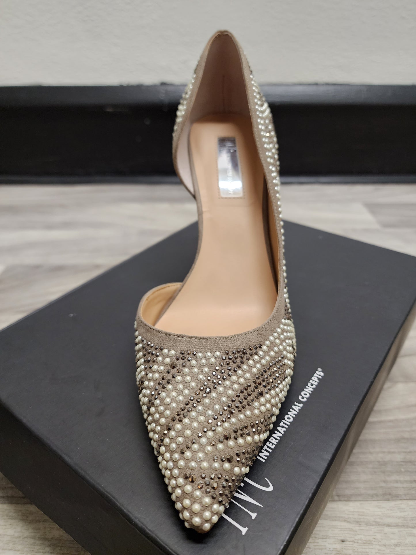 Pearl/Studded Taupe Heels