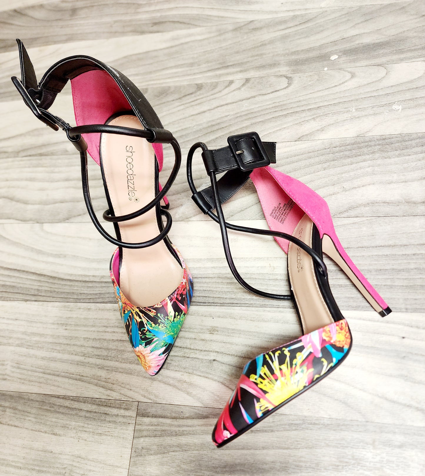 Shoe Dazzle Pink/Floral Heels