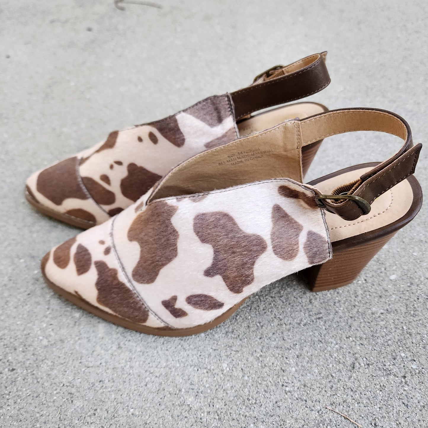 Cow Print Hair-on-Hide Closed-Toed Shoes