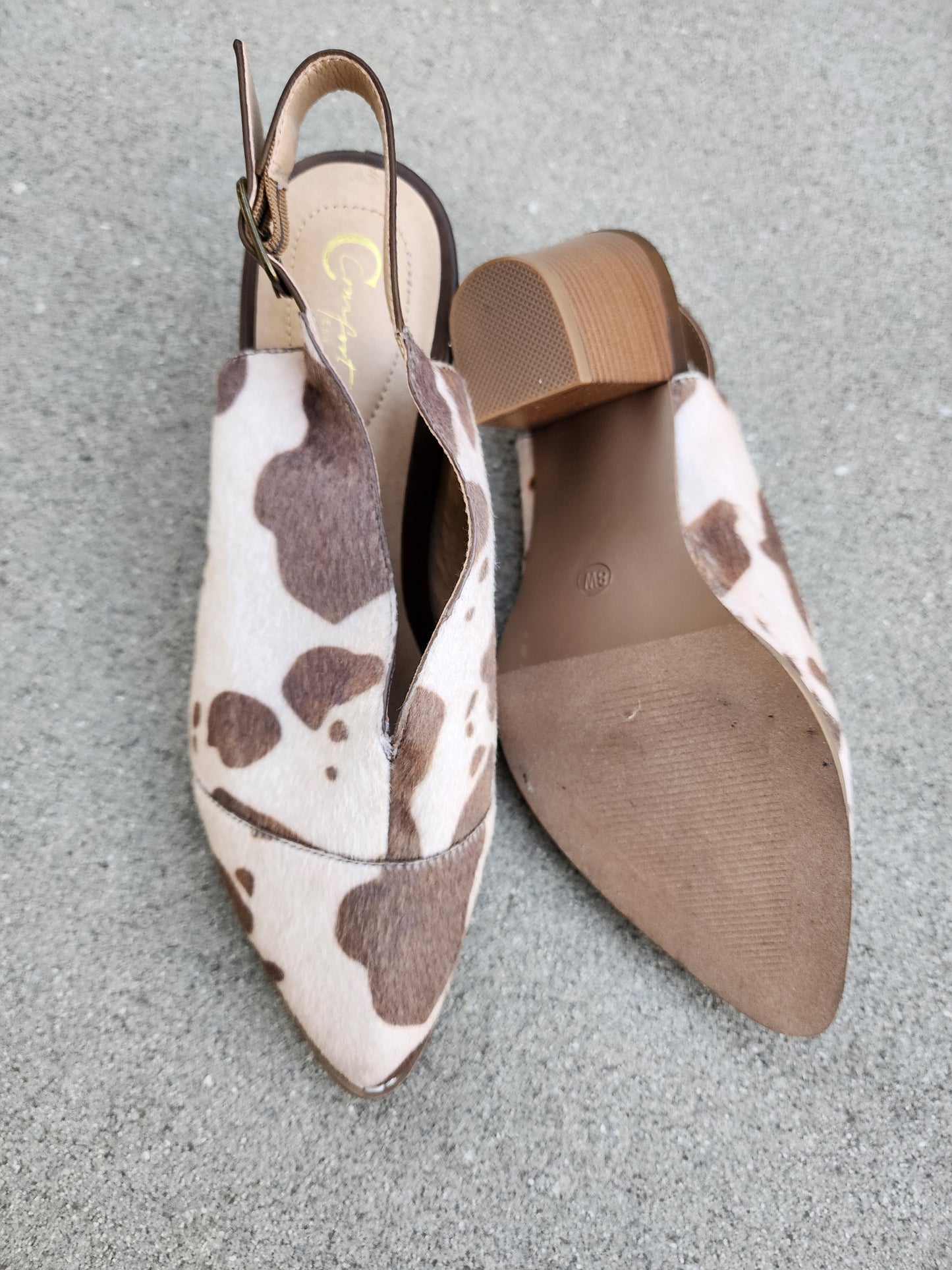 Cow Print Hair-on-Hide Closed-Toed Shoes