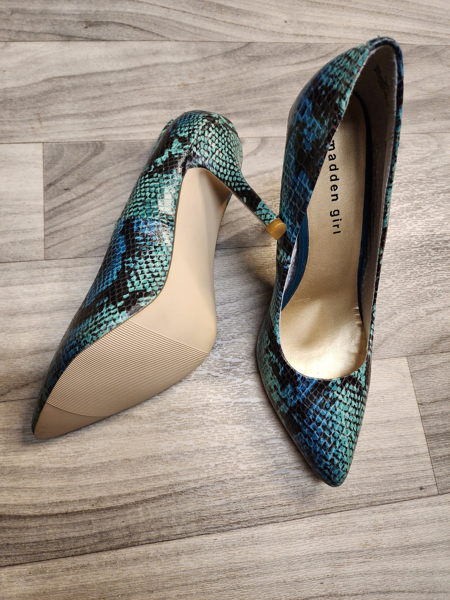 Madden Girl Snakeskin Print Heels