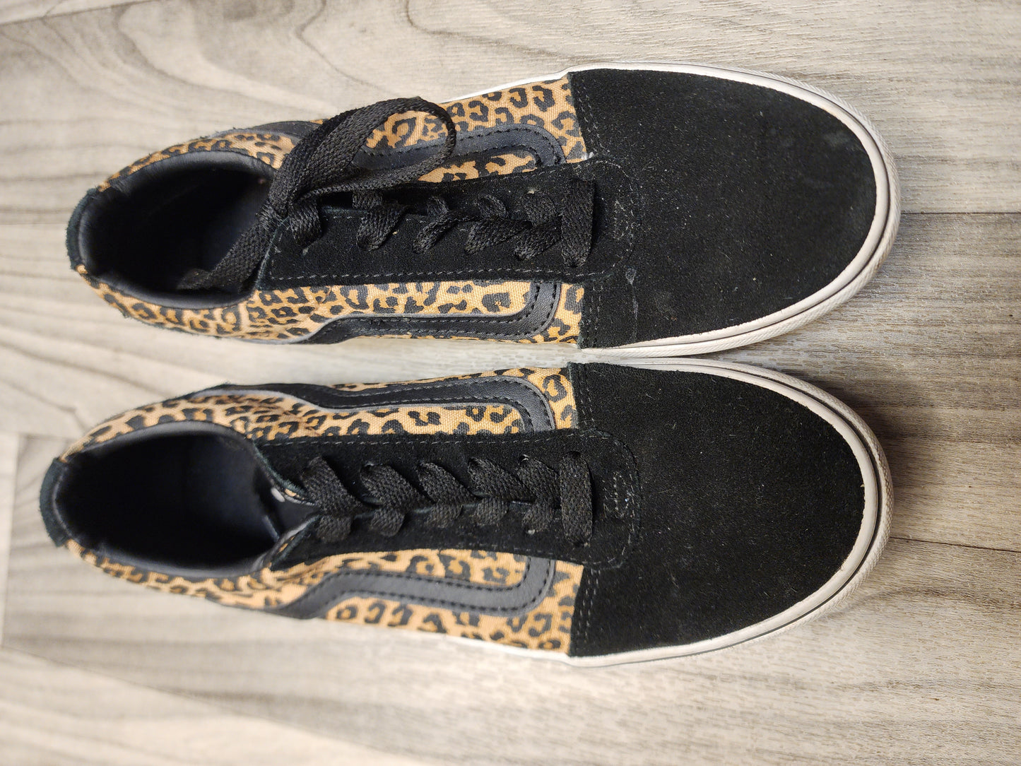 Black & Leopard Print Vans