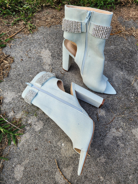 Azalea Wang Denim Booties