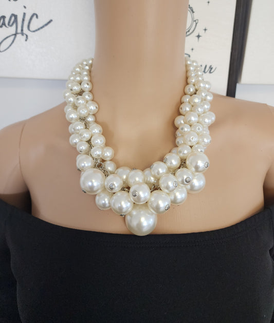 Pearl Cluster Necklace