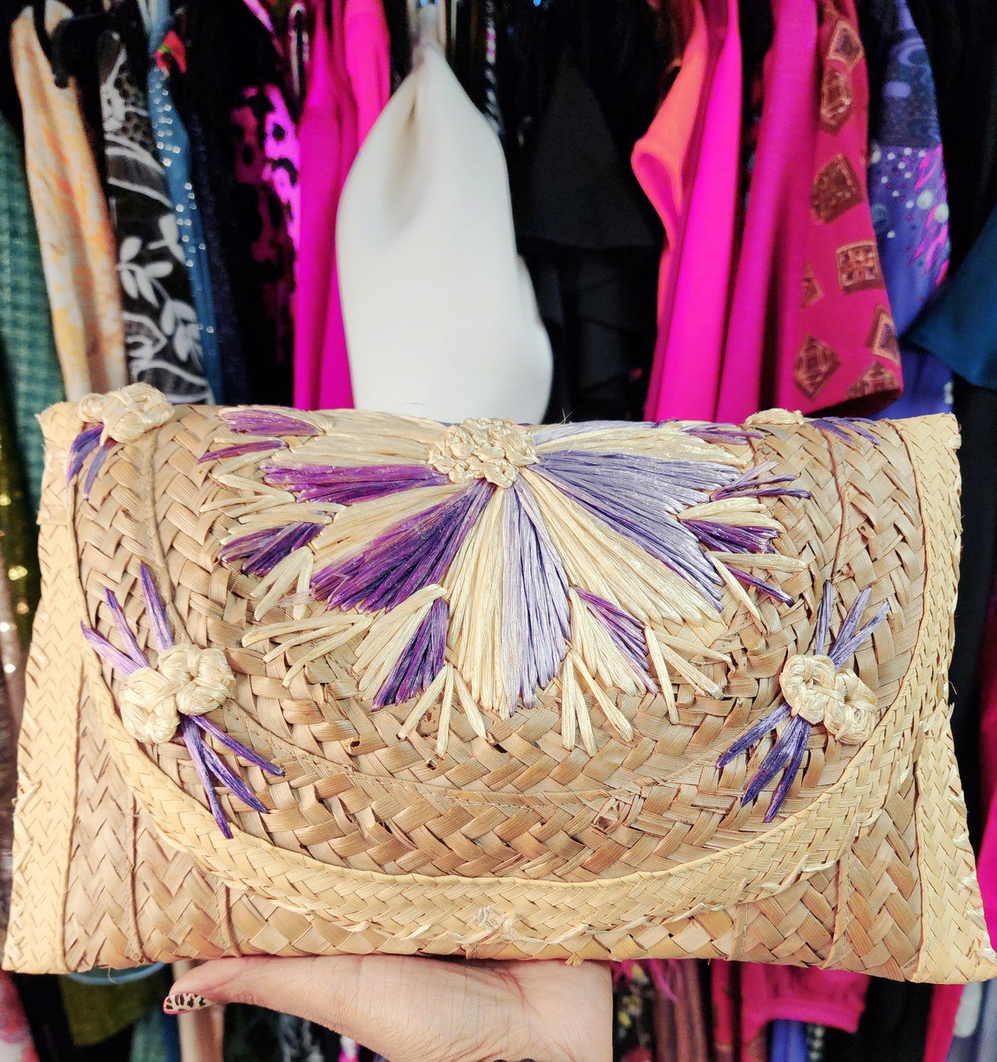 Vintage Straw Clutch