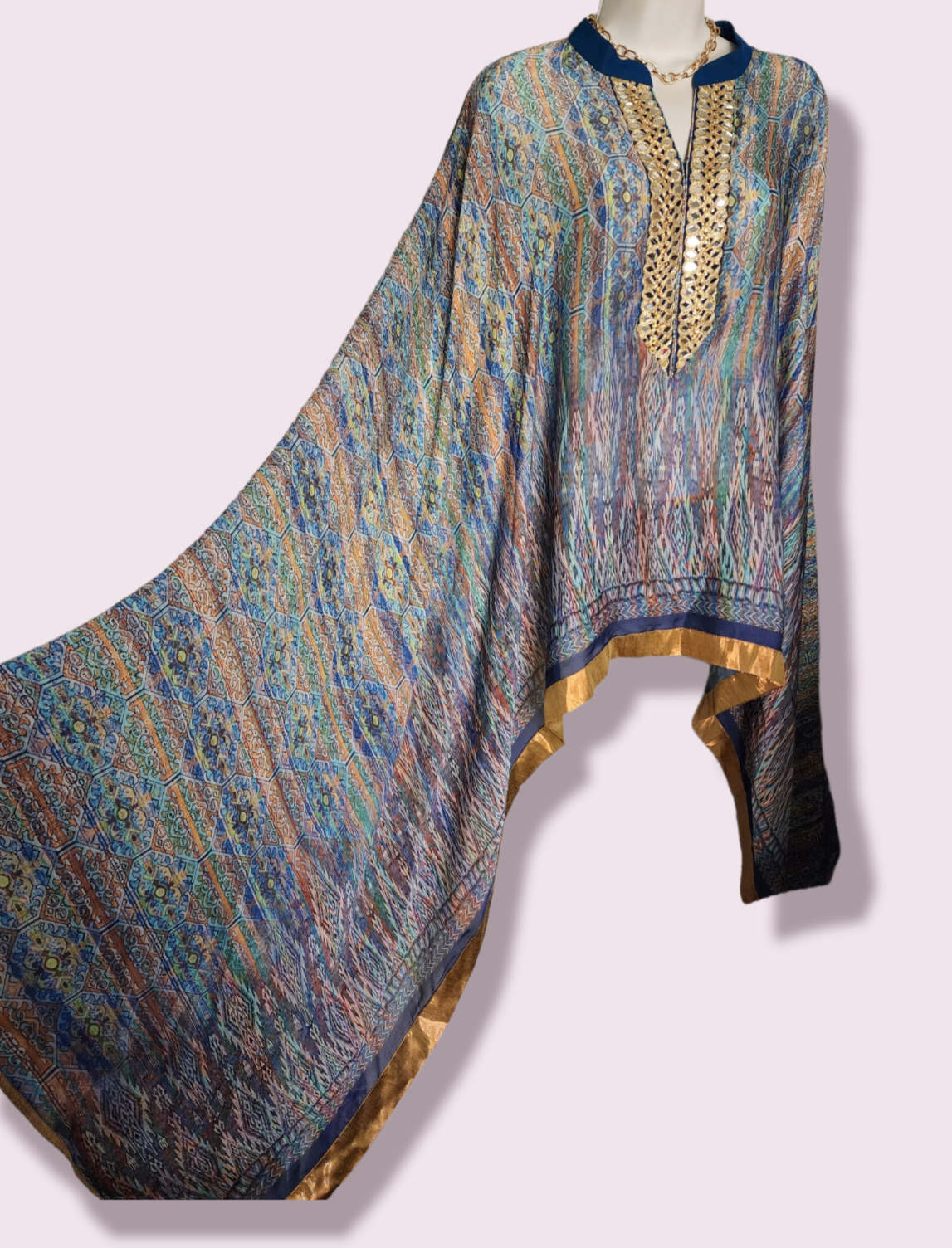 Blue and Gold Shawl/Kimono