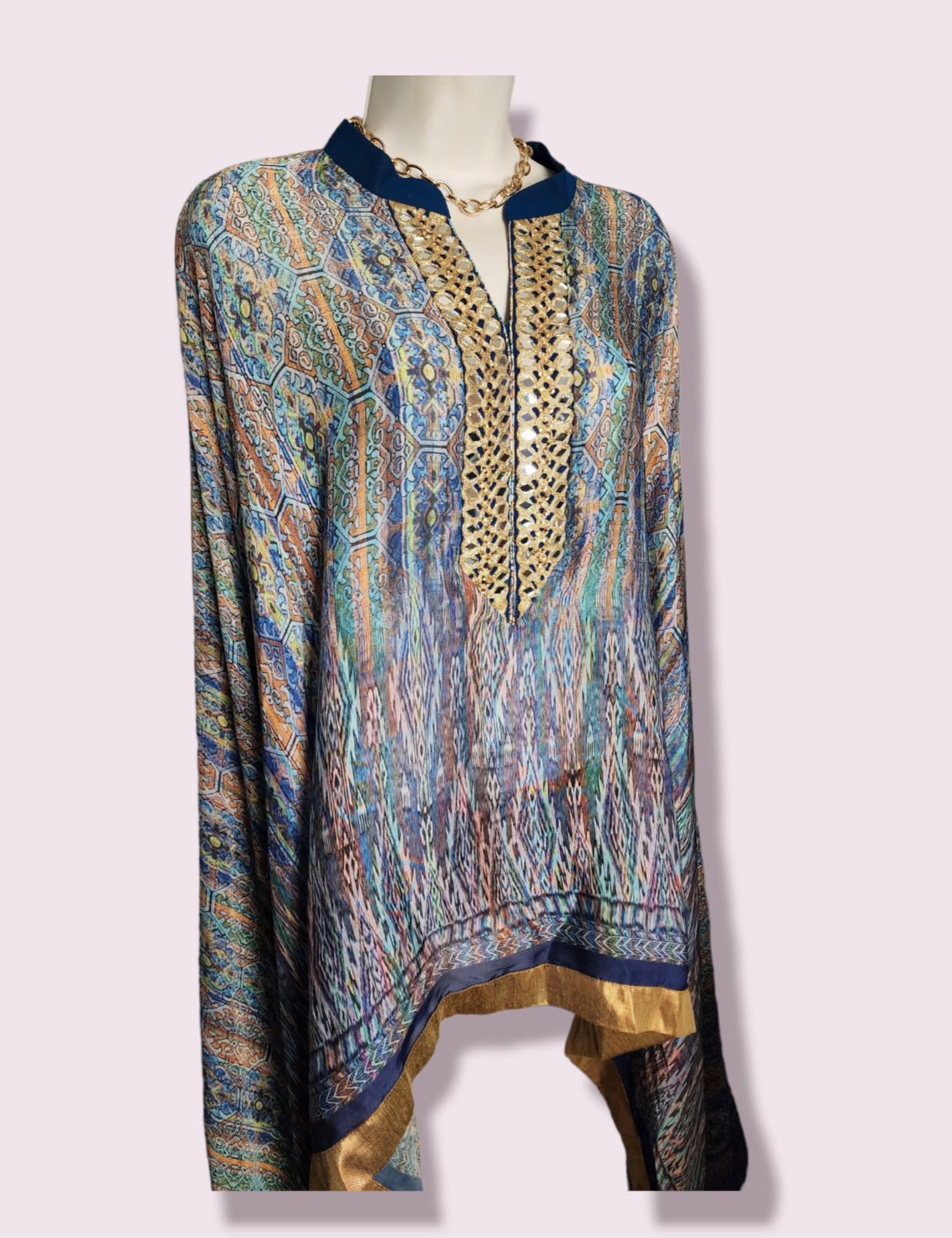 Blue and Gold Shawl/Kimono