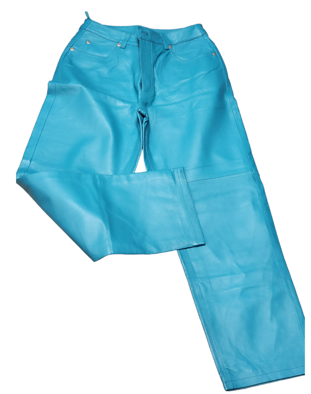 Teal Leather Pants