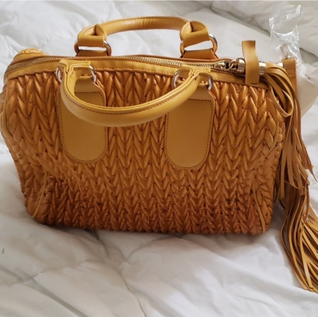 Large Mustard Colored Satchel Bag