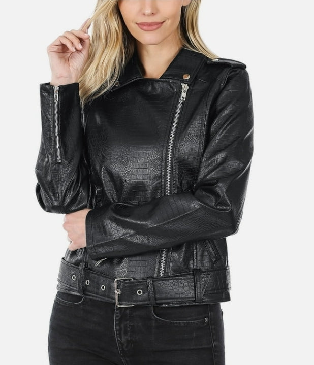 Vegan Leather Moto Jacket