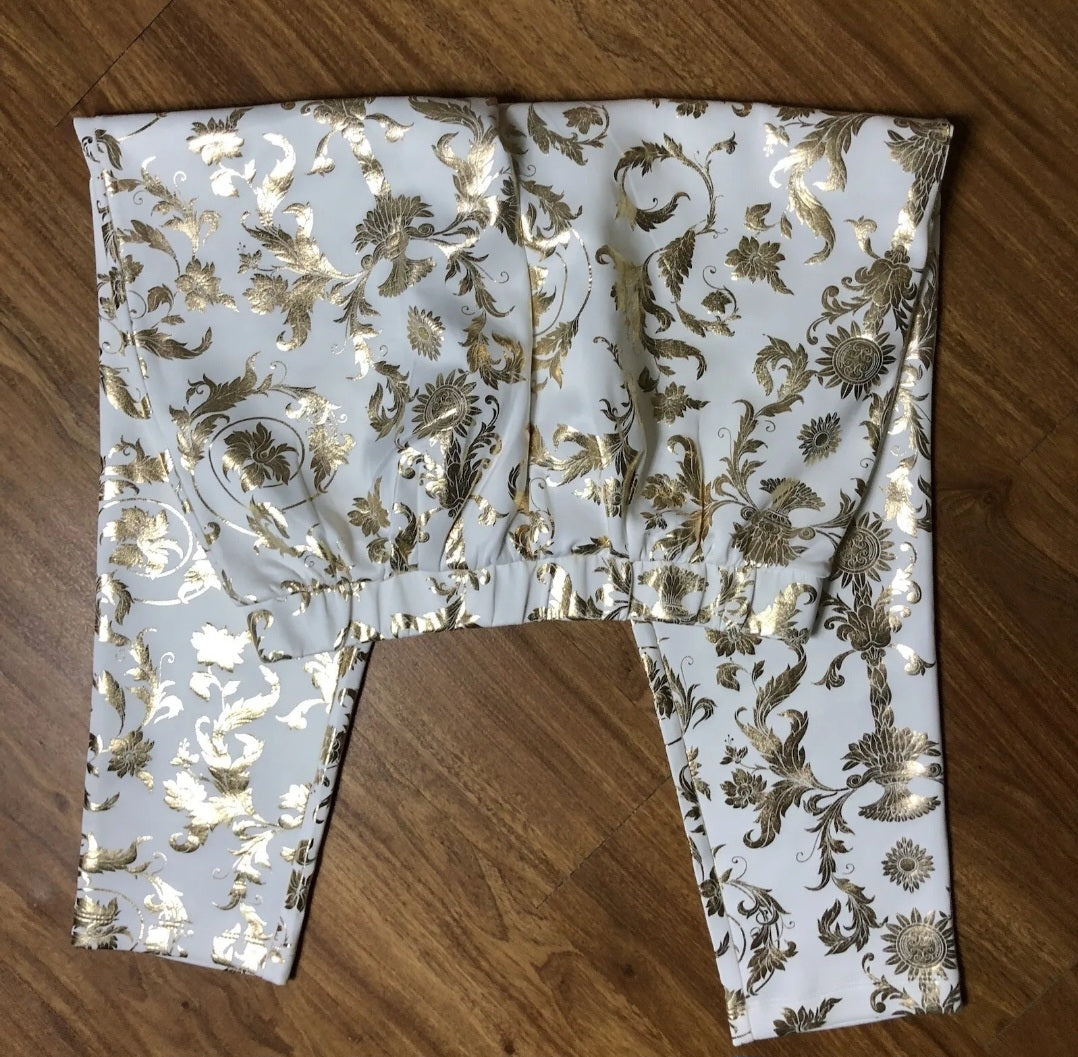 Gold Foil Print Pants