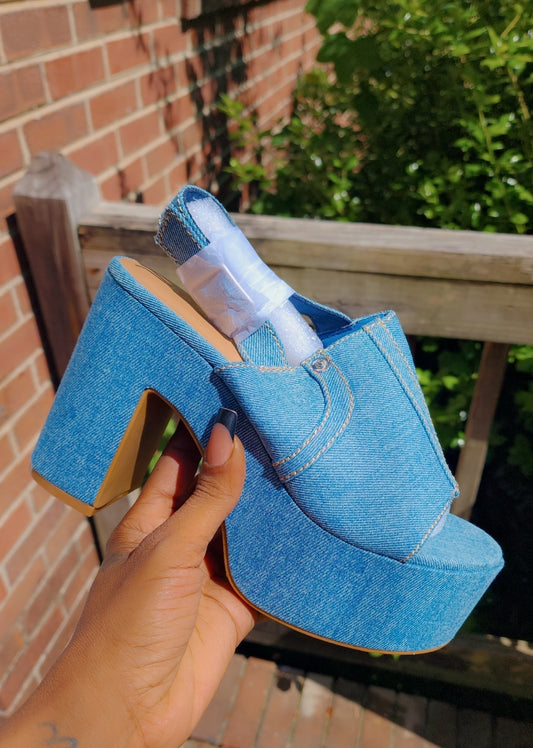 Denim Platform Heels