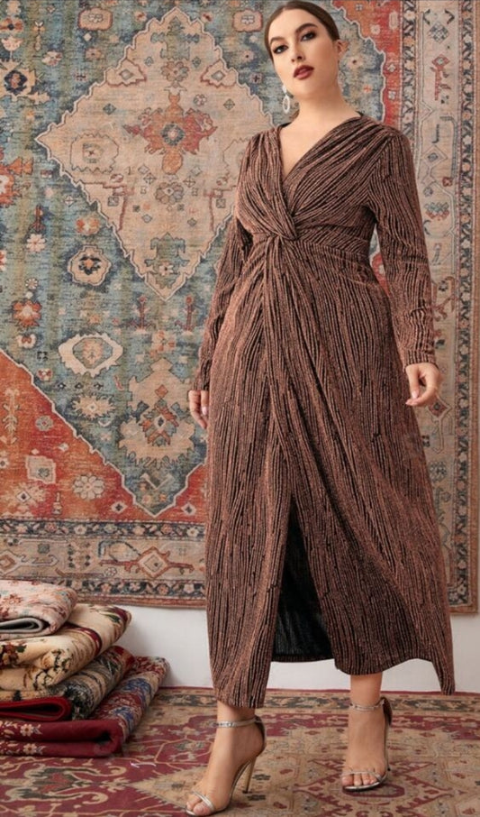 Long Sleeve Plus Size Formal Dress