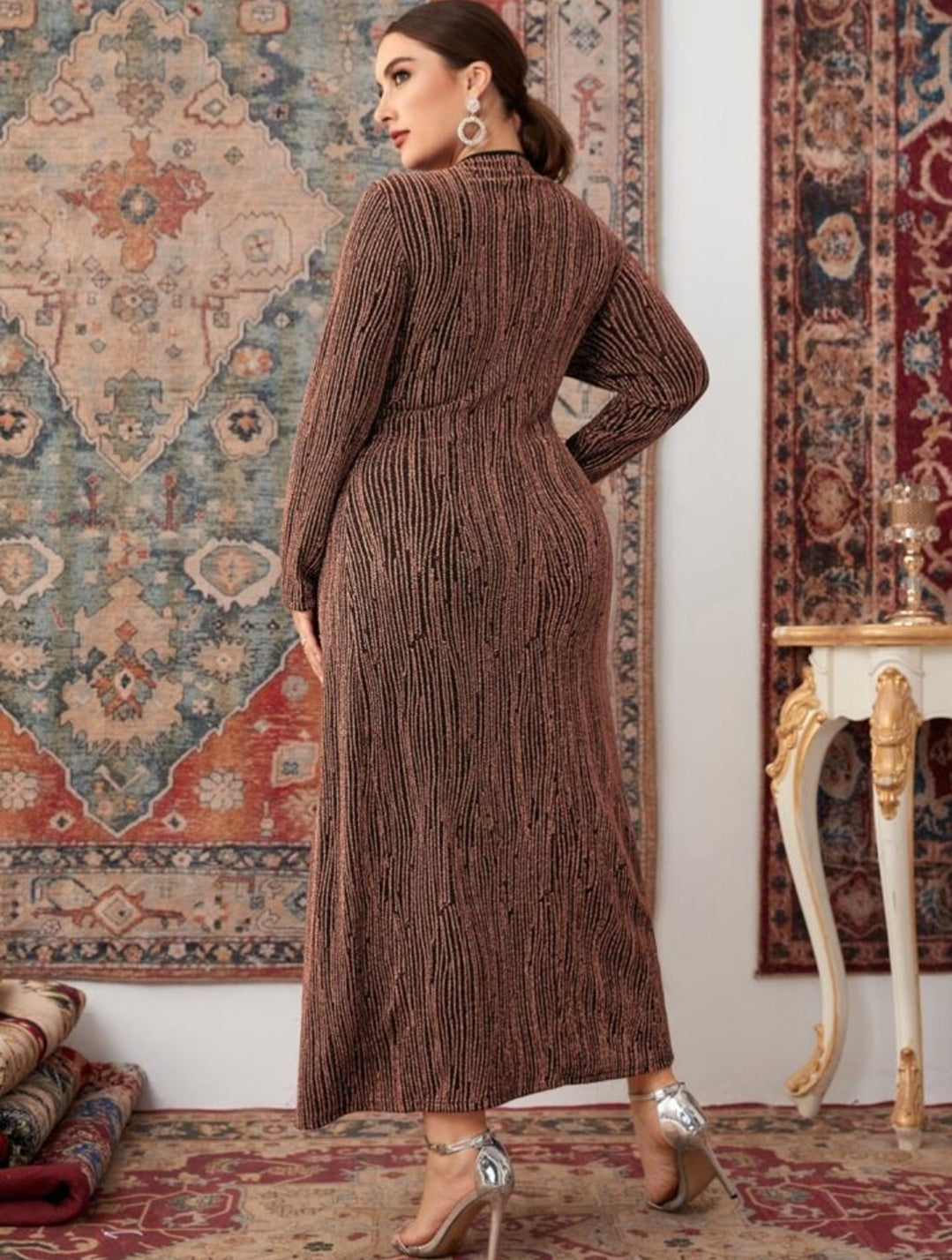 Long Sleeve Plus Size Formal Dress