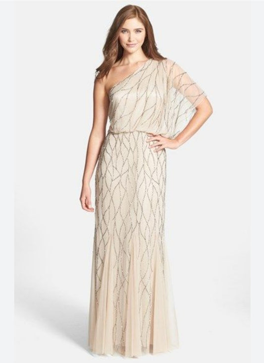 Elegant One-shoulder Cream Dress