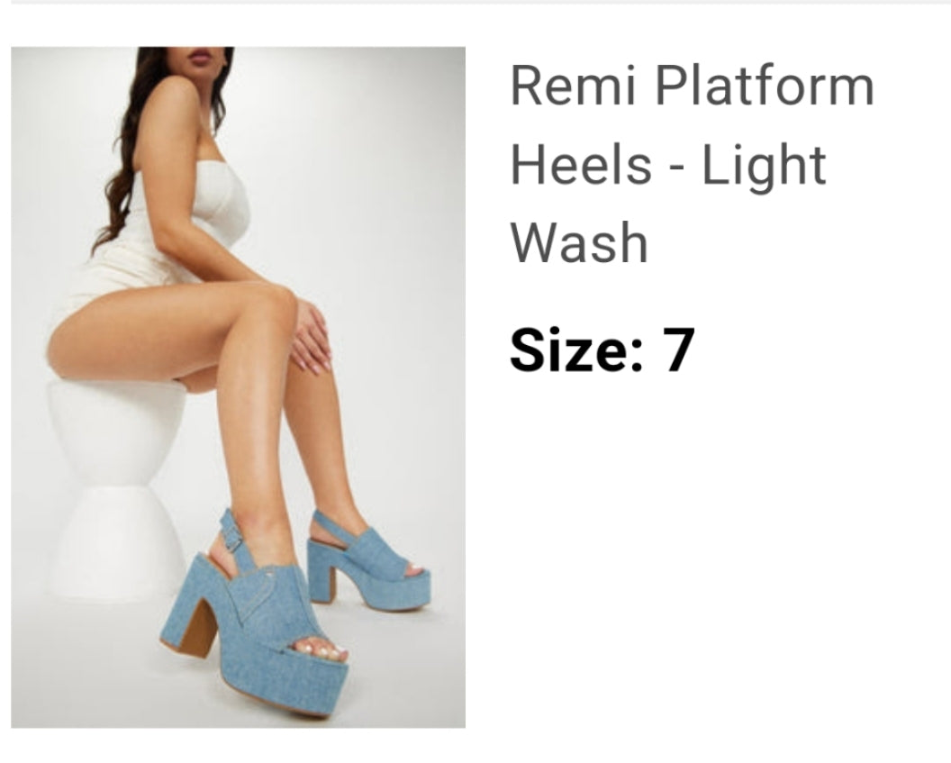 Denim Platform Heels