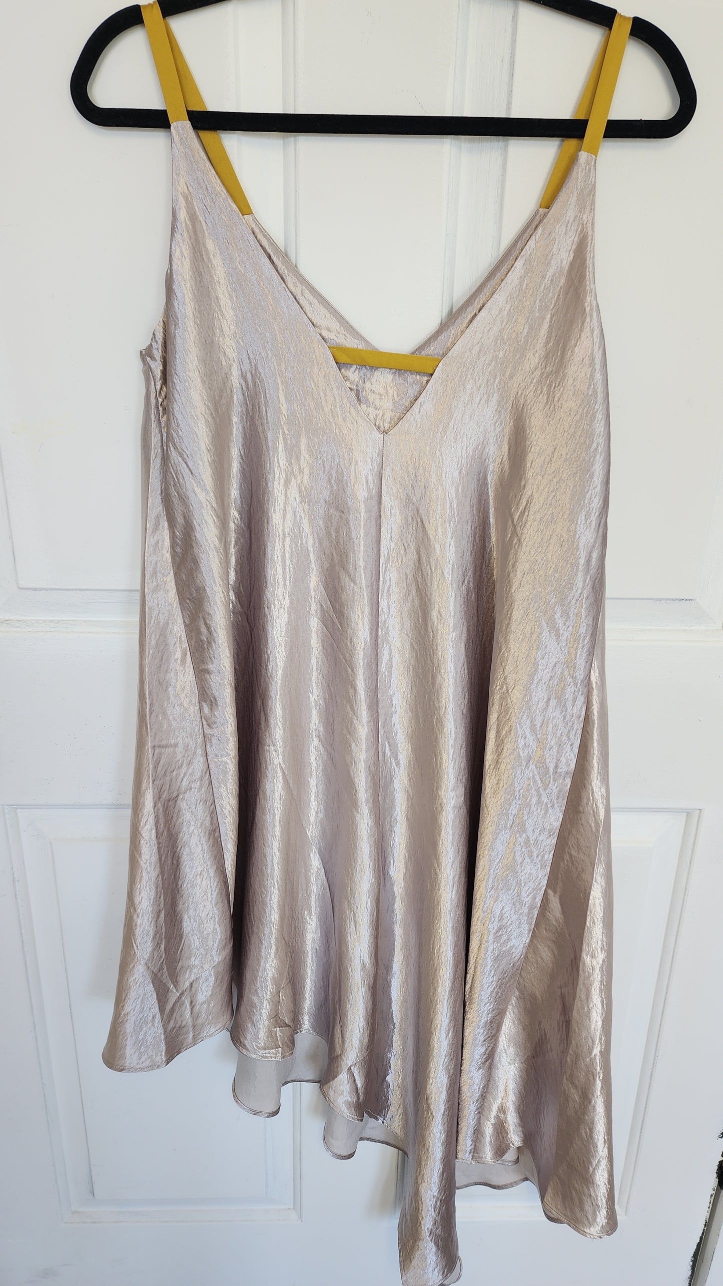 Anthropologie Metallic Slip Dress