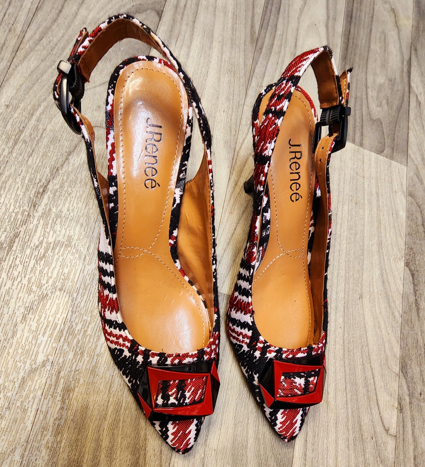 J.Renee' Red, White & Black Sexy Slingback