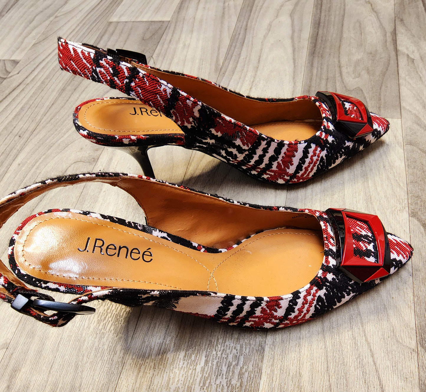 J.Renee' Red, White & Black Sexy Slingback