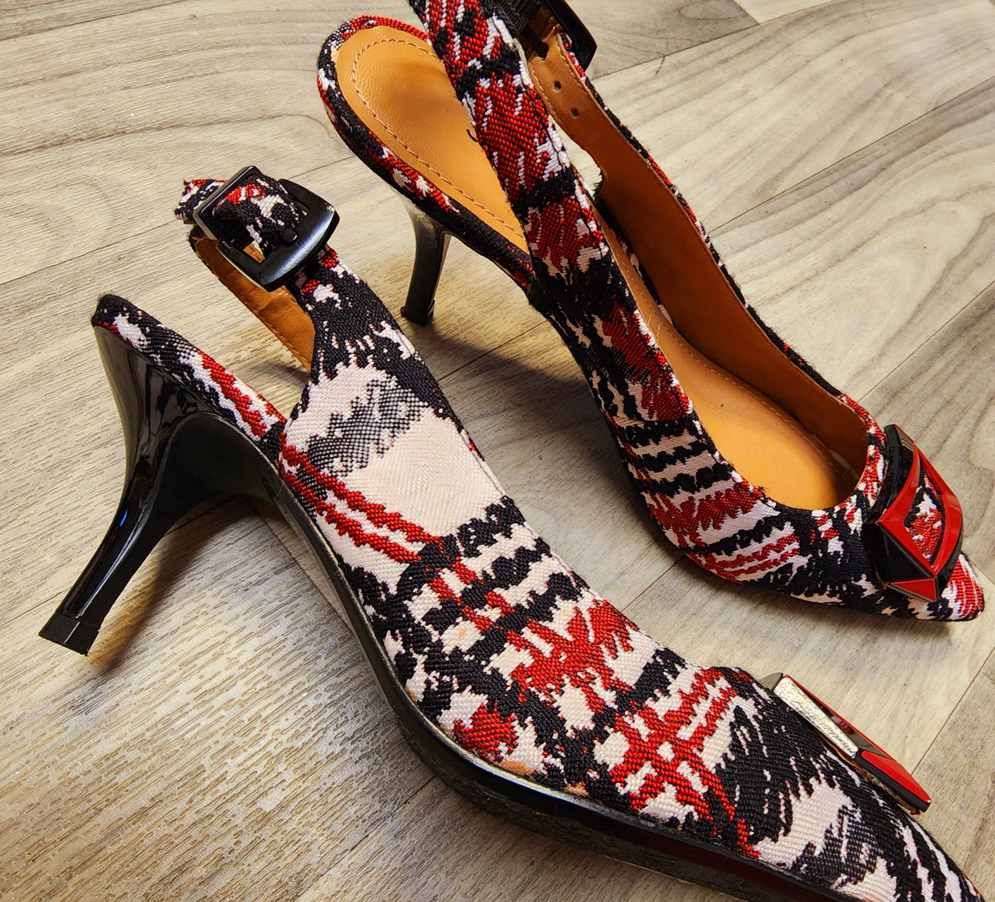 J.Renee' Red, White & Black Sexy Slingback