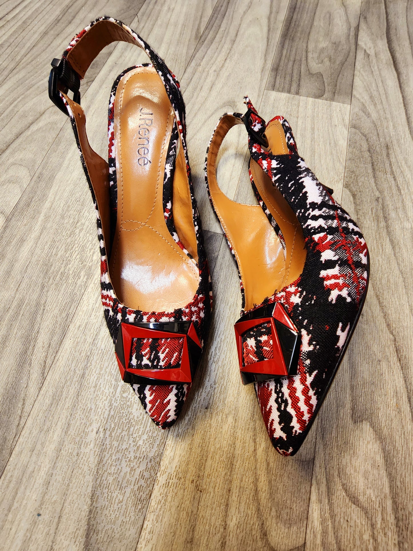 J.Renee' Red, White & Black Sexy Slingback