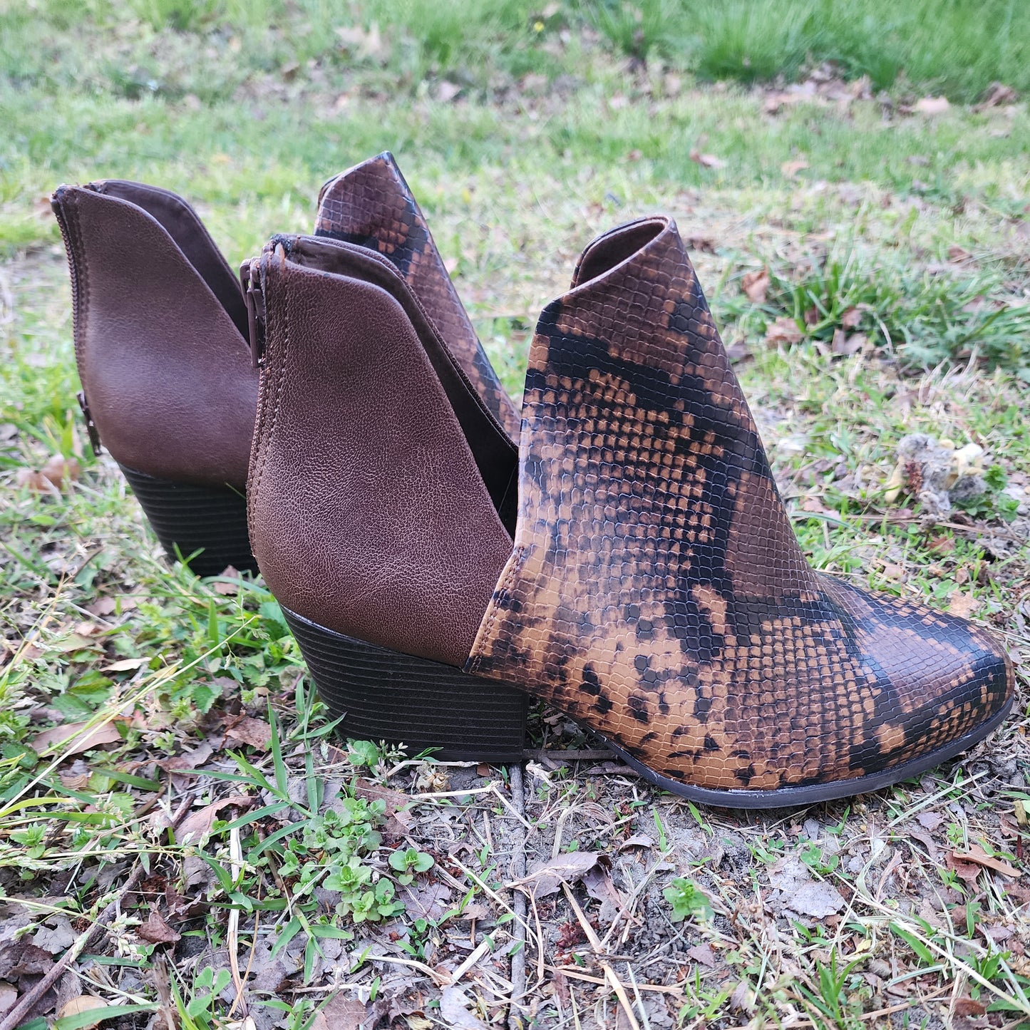 Snakeskin Print Bootie