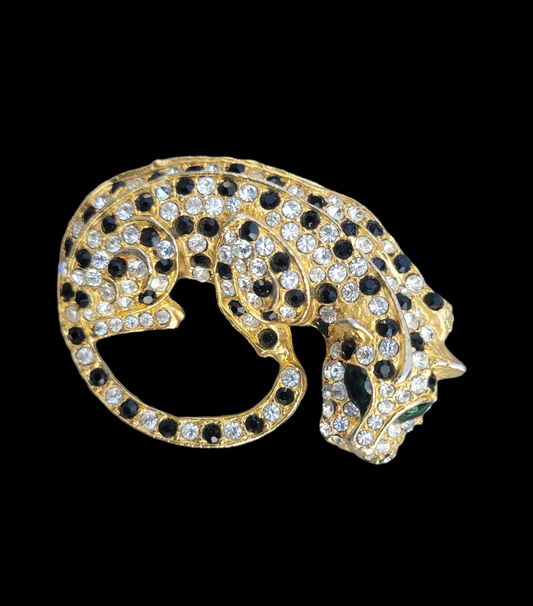 Large Leopard Rhinestone Accessory Brooch