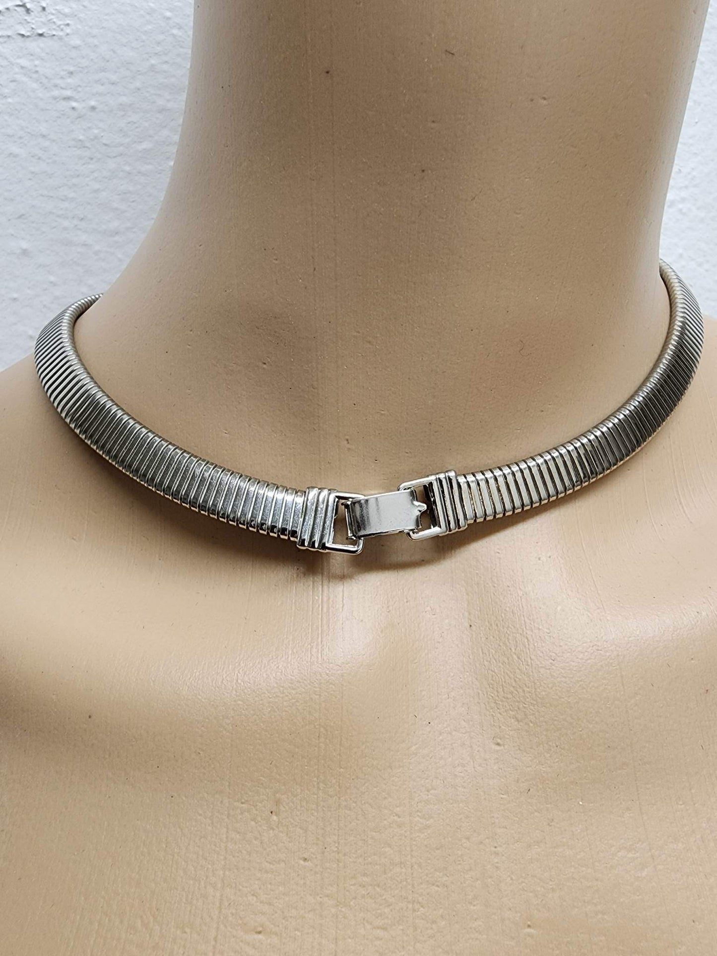 Monet Silver Tone Omega Choker