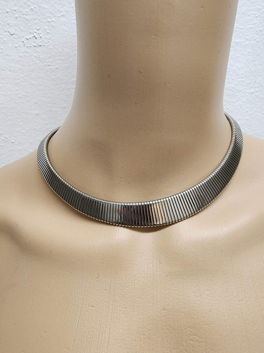 Monet Silver Tone Omega Choker