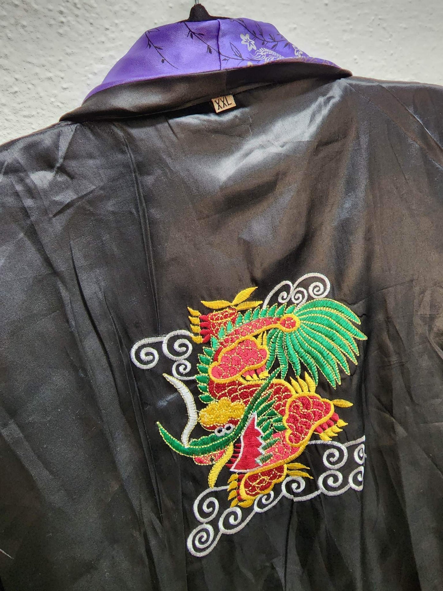 Vintage Silk Reversible Dragon Robe with Belt