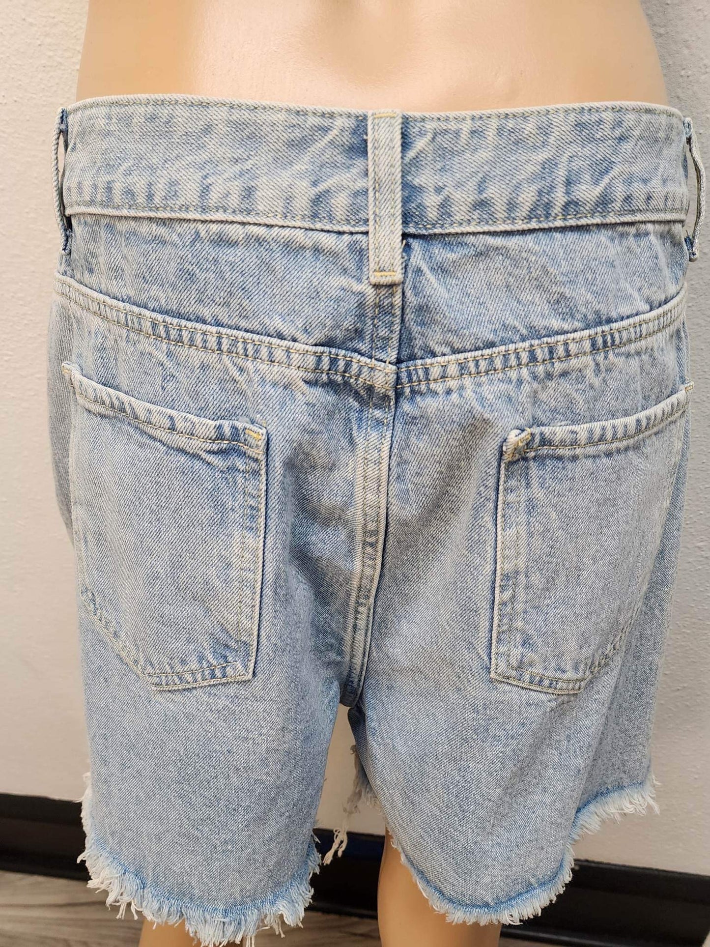 Diamond Tassels Ripped Denim Shorts