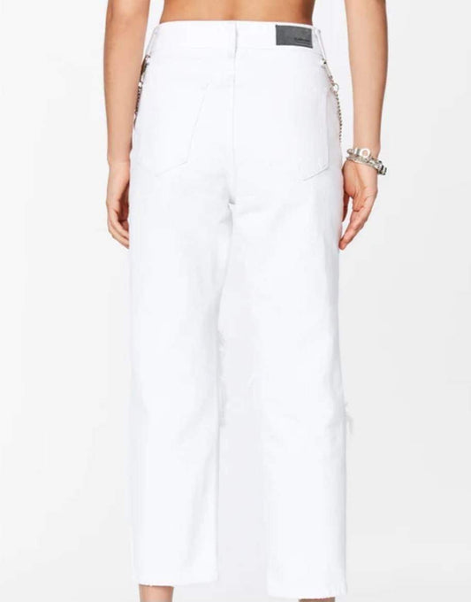 White Hermia Chain Front Jeans