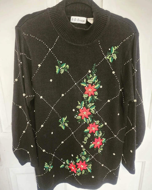 Black Vintage Holiday Sweater